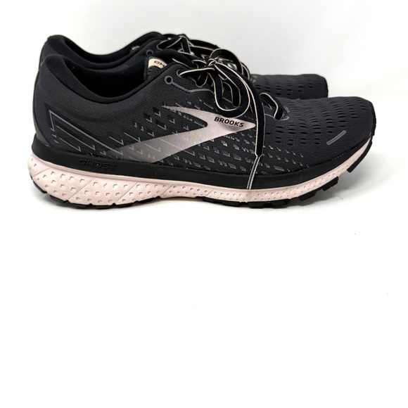 Brooks Ghost 13 Pale Pink & Dark Charcoal Grey Ombré Athletic Shoes - Picture 5 of 11